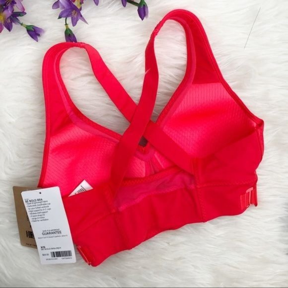 Athleta Be Bold Sport Bra Size X Small Red Crossback Straps - Picture 3 of 5
